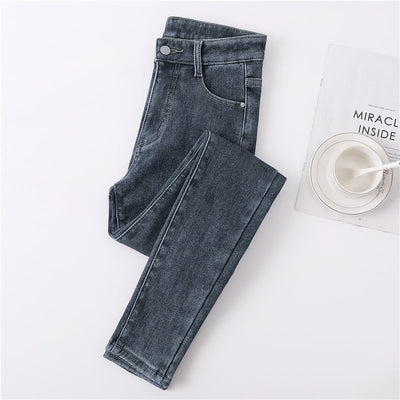 CALÇA JEANS PELUCIADA COM ELASTANO